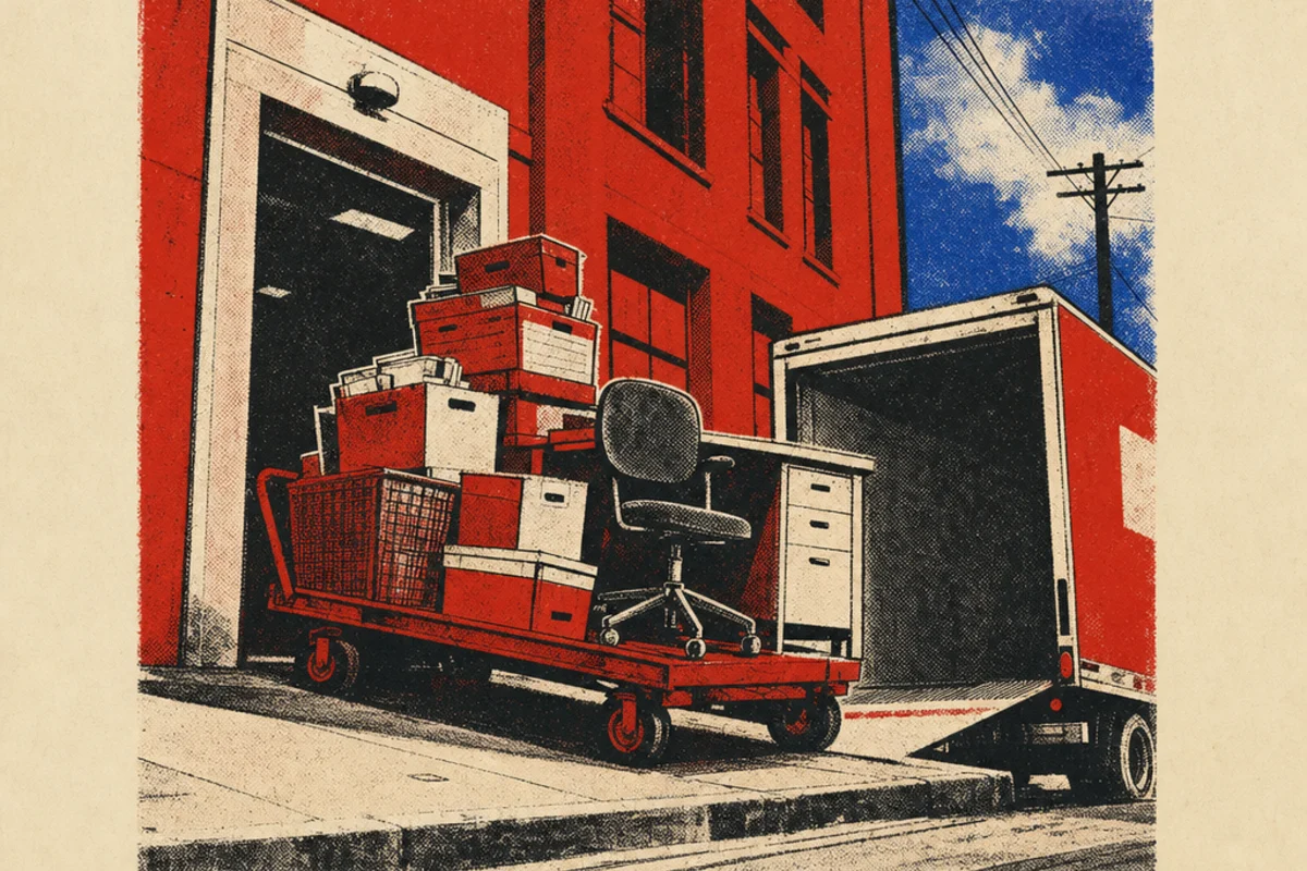 Studio & Office Moves in Newtown — gig-poster screenprint
